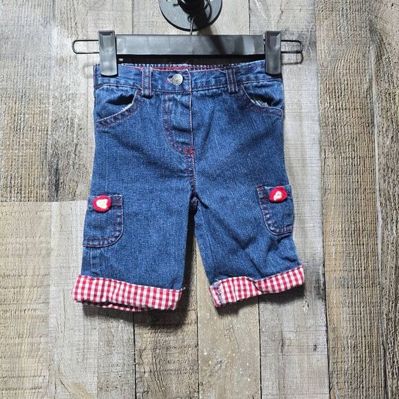 Sesame Street Vintage Y2K Gingham Plaid Jeans 12M - Picture 1 of 3